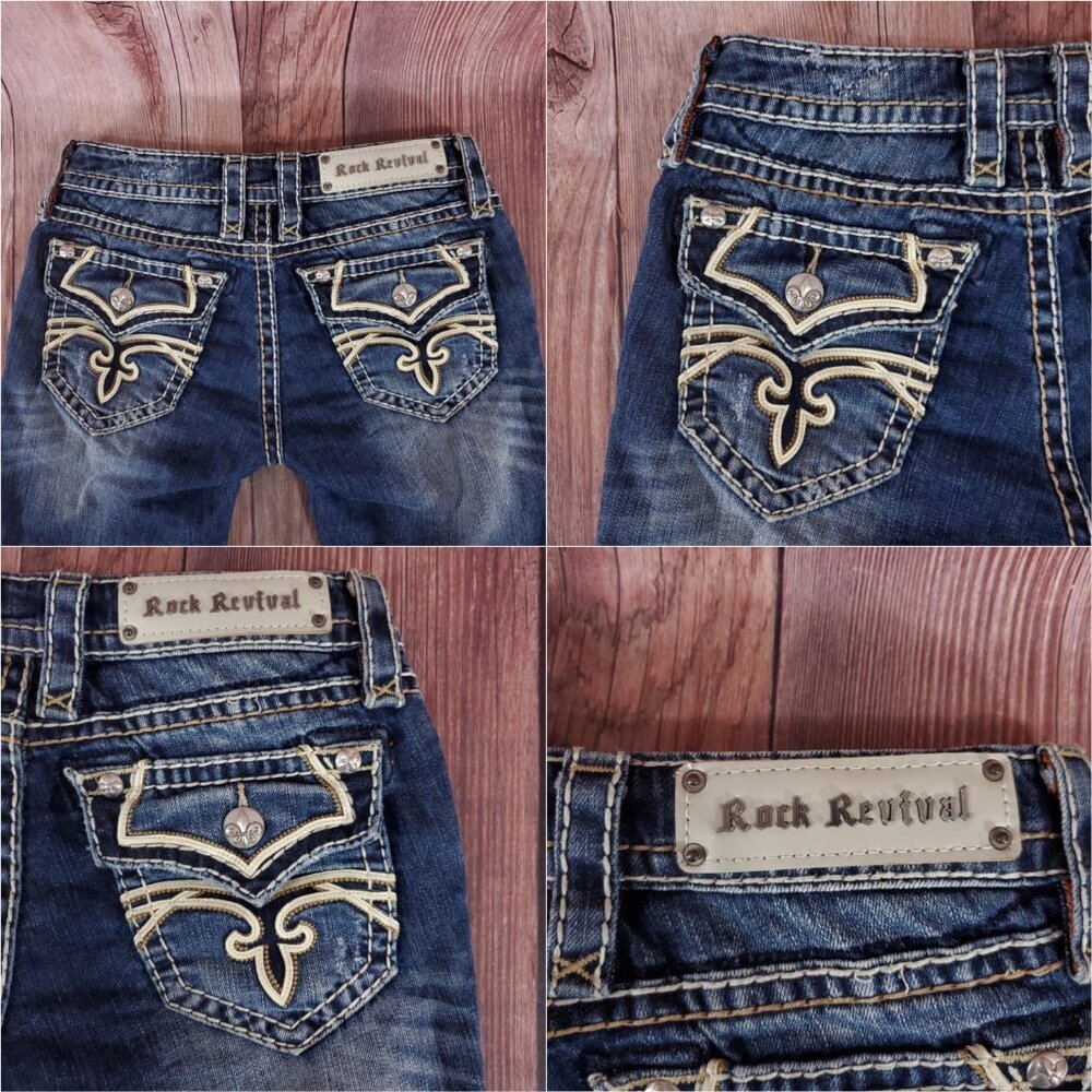 Rock Revival Womens Size 25X31.5 Kelly Boot Cut Blue Denim Jeans - Picture 9 of 14